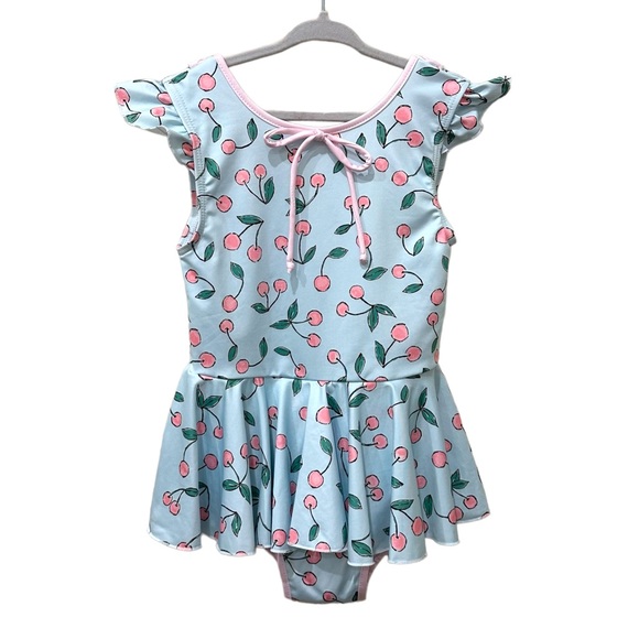SweetHoney Other - SweetHoney Cherry Swimsuit One Piece Skirted Ruffle Bathing Suit Swim Size 6 Y